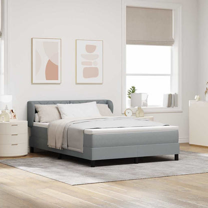 Letto a molle con testiera Grigio chiaro 140 x 190 cm Tessuto | homemem39