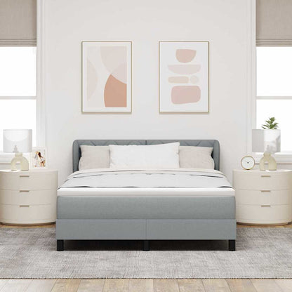 Letto a molle con testiera Grigio chiaro 140 x 190 cm Tessuto | homemem39
