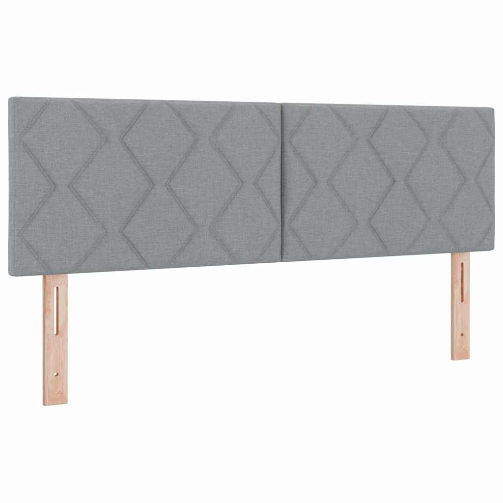Letto a molle con testiera Grigio chiaro 140 x 190 cm Tessuto | homemem39