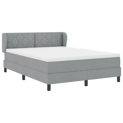 Letto a molle con testiera Grigio chiaro 140 x 190 cm Tessuto | homemem39