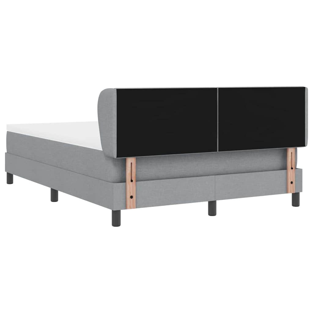 Letto a molle con testiera Grigio chiaro 140 x 190 cm Tessuto | homemem39