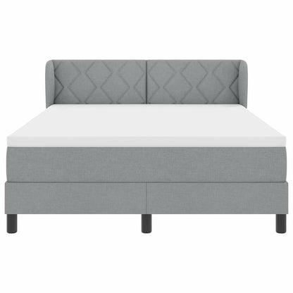 Letto a molle con testiera Grigio chiaro 140 x 190 cm Tessuto | homemem39