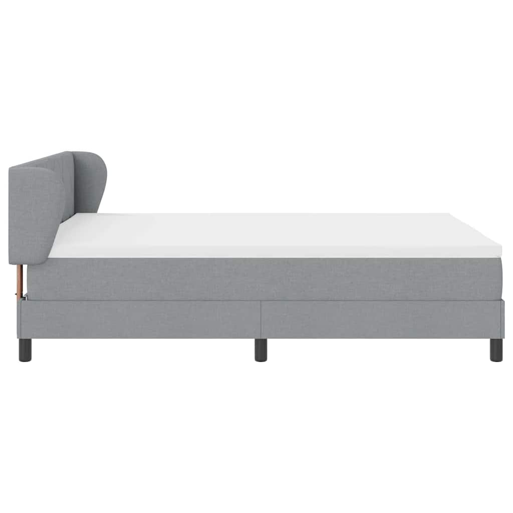 Letto a molle con testiera Grigio chiaro 140 x 190 cm Tessuto | homemem39