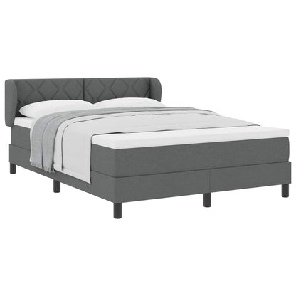Letto a molle con materasso Grigio scuro 140 x 190 cm Tessuto