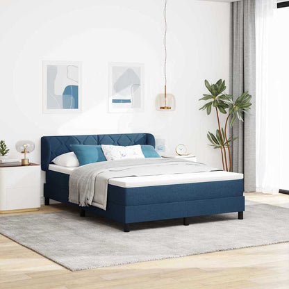 Letto a molle con testiera Blu 140 x 190 cm Tessuto | homemem39
