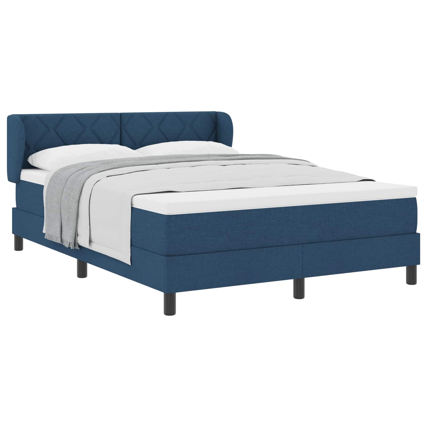 Letto a molle con testiera Blu 140 x 190 cm Tessuto | homemem39