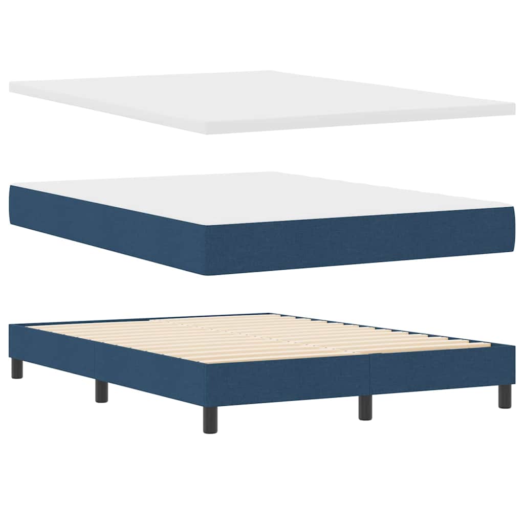 Letto a molle con testiera Blu 140 x 190 cm Tessuto | homemem39