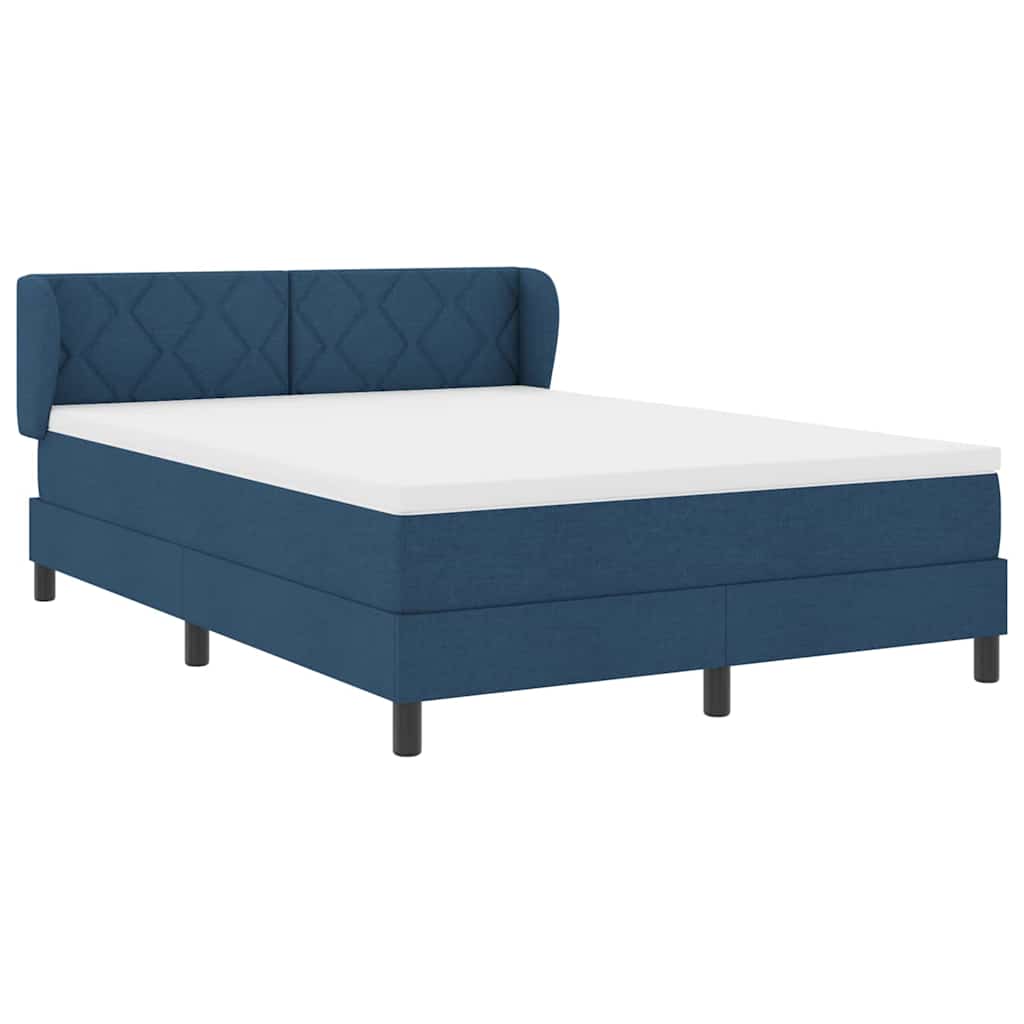 Letto a molle con testiera Blu 140 x 190 cm Tessuto | homemem39