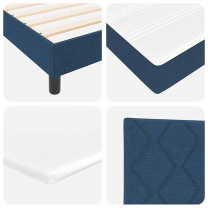 Letto a molle con testiera Blu 140 x 200 cm Tessuto | homemem39