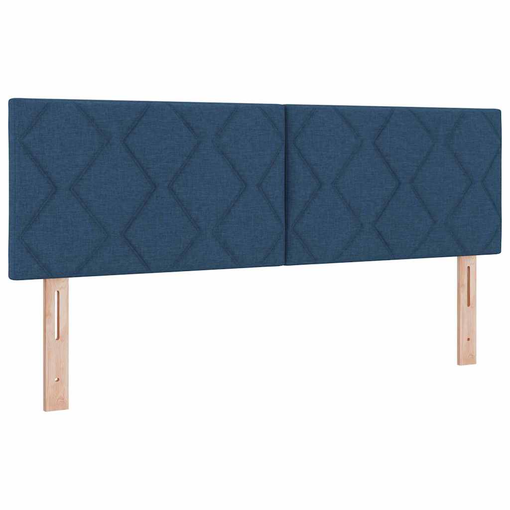 Letto a molle con testiera Blu 140 x 200 cm Tessuto | homemem39