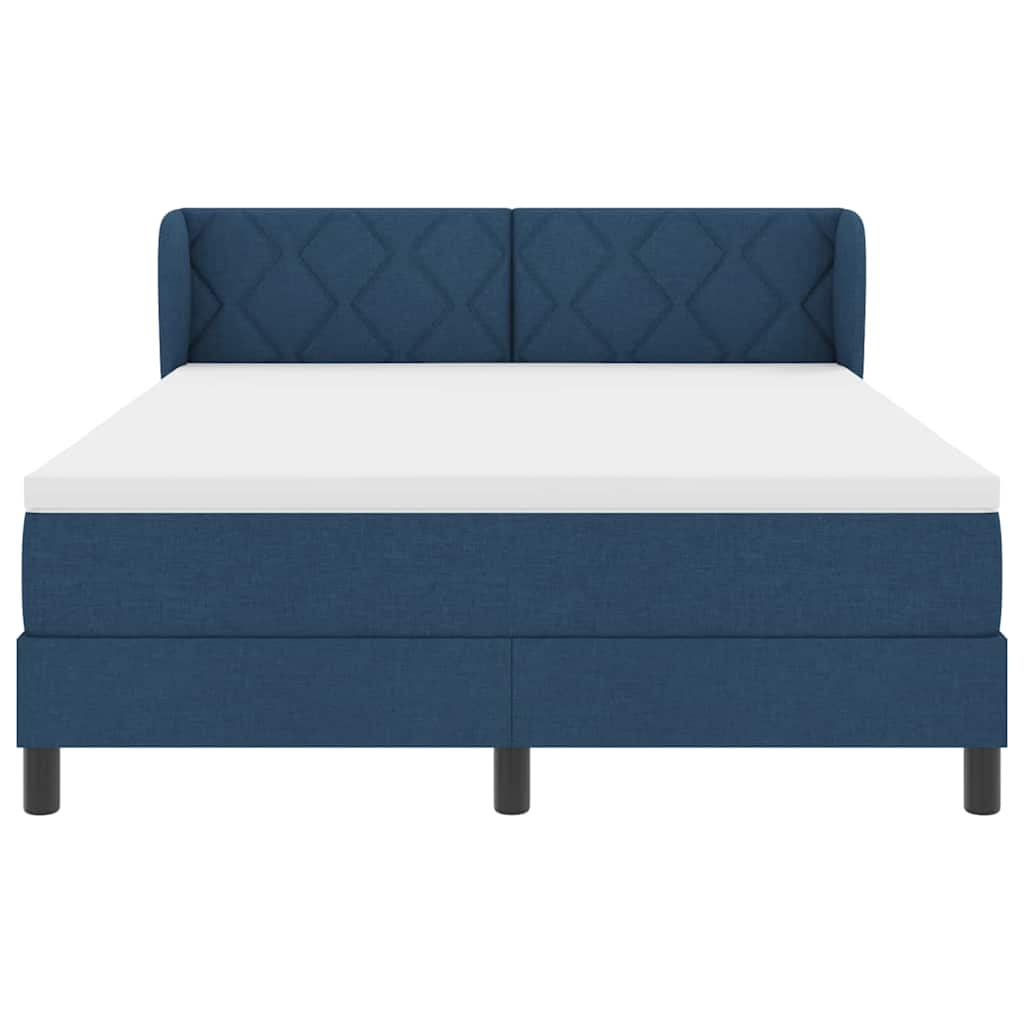 Letto a molle con testiera Blu 140 x 200 cm Tessuto | homemem39