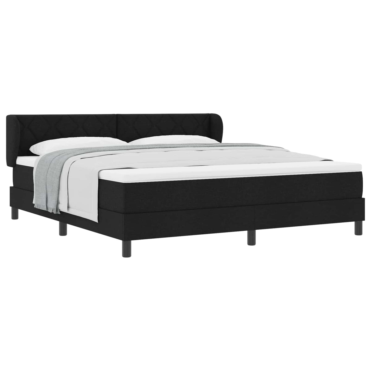 Letto a molle con testiera Nero 180 x 200 cm Tessuto | homemem39