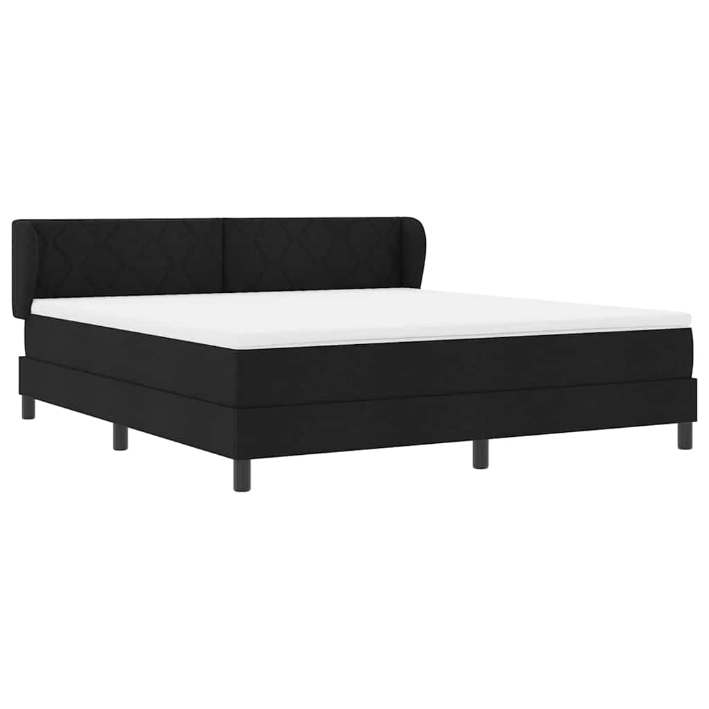 Letto a molle con testiera Nero 180 x 200 cm Tessuto | homemem39