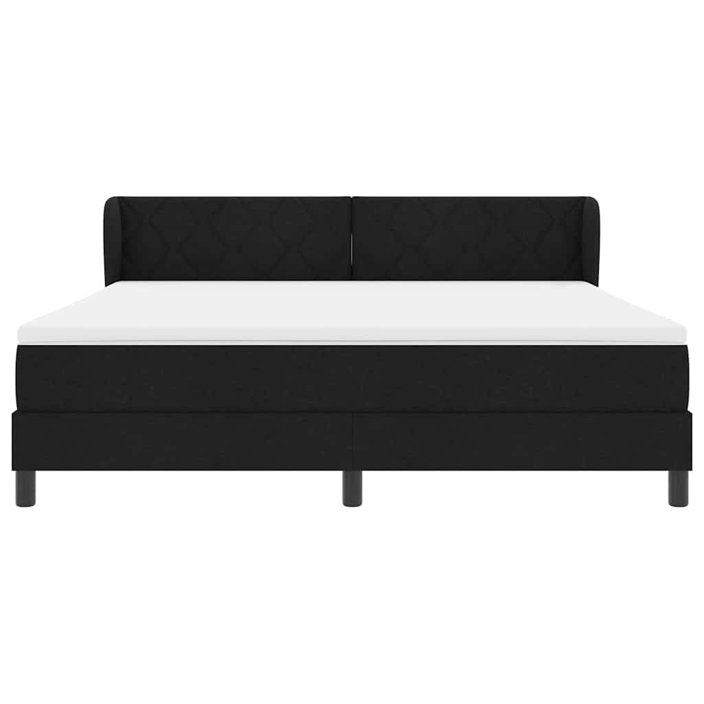 Letto a molle con testiera Nero 180 x 200 cm Tessuto | homemem39