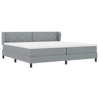 Letto a molle con testiera Grigio chiaro 200 x 200 cm Tessuto | homemem39