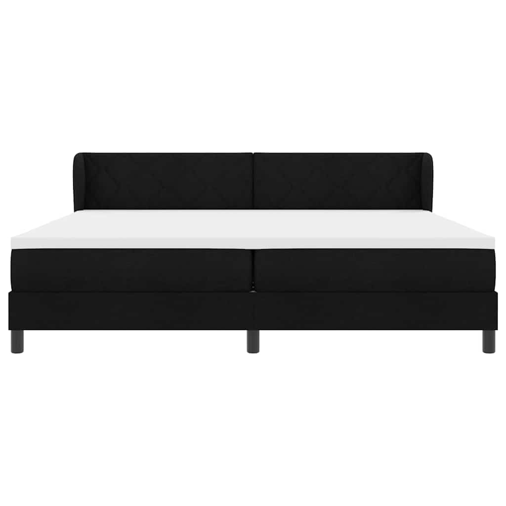 Letto a molle con testiera Nero 200 x 200 cm Tessuto | homemem39