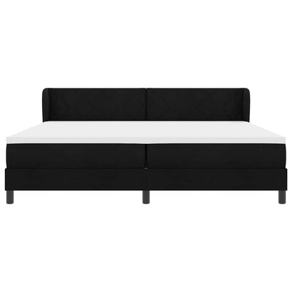 Letto a molle con testiera Nero 200 x 200 cm Tessuto | homemem39