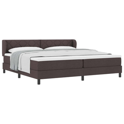 Letto a molle con testiera Marrone Scuro 200 x 200 cm Tessuto | homemem39