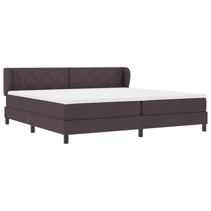 Letto a molle con testiera Marrone Scuro 200 x 200 cm Tessuto | homemem39