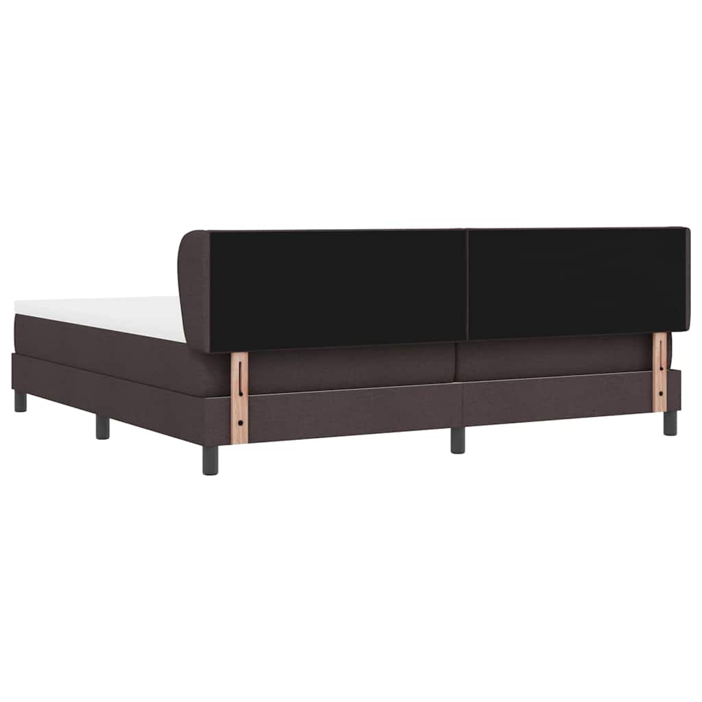 Letto a molle con testiera Marrone Scuro 200 x 200 cm Tessuto | homemem39