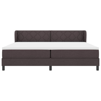 Letto a molle con testiera Marrone Scuro 200 x 200 cm Tessuto | homemem39