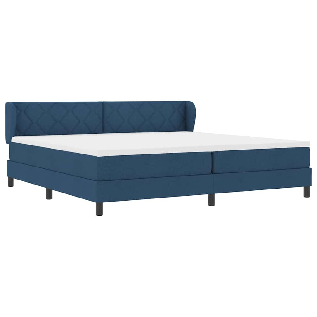 Letto a molle con testiera Blu 200 x 200 cm Tessuto | homemem39