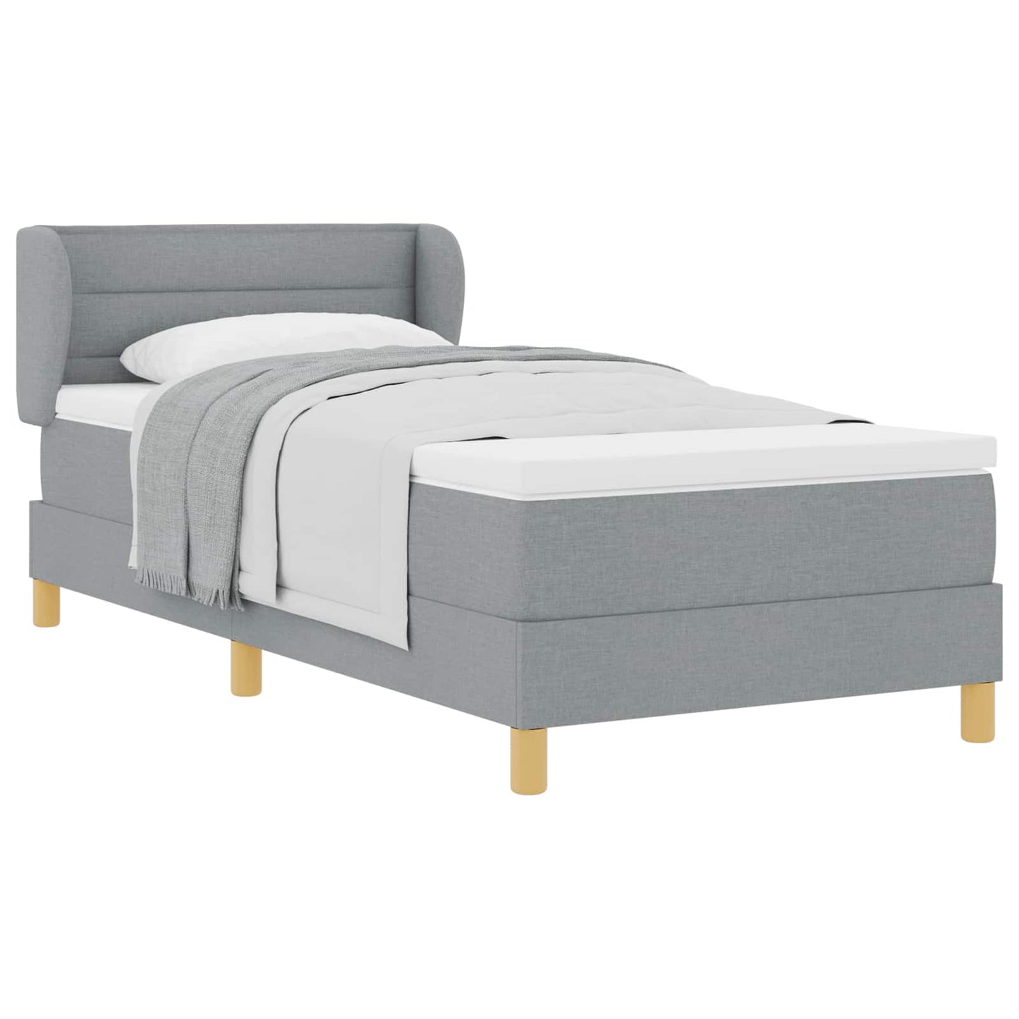 Letto a molle con materasso Grigio chiaro 80 x 200 cm Tessuto | homemem39