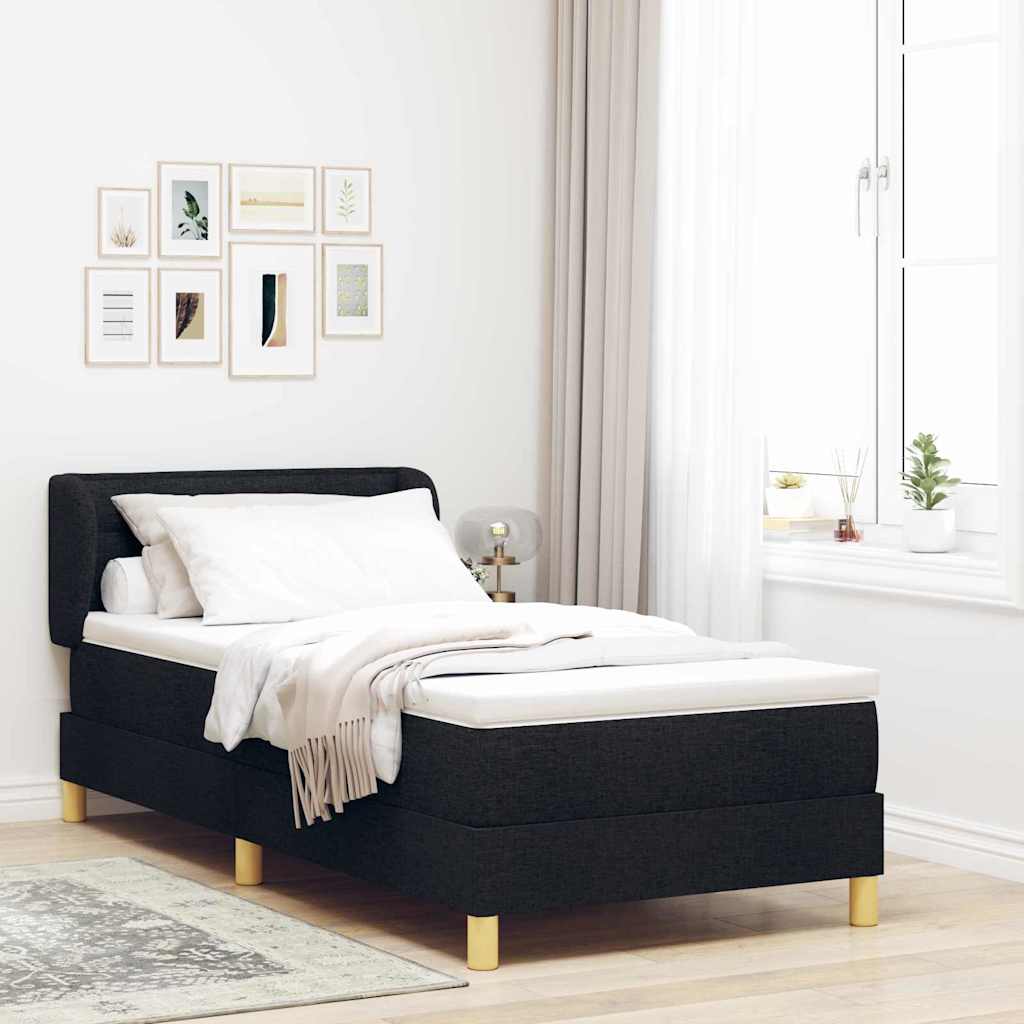 Letto a molle con materasso Nero 80 x 200 cm Tessuto | homemem39