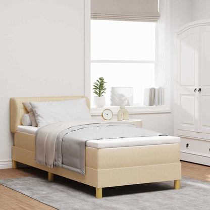Letto a molle con materasso Crema 80 x 200 cm Tessuto | homemem39