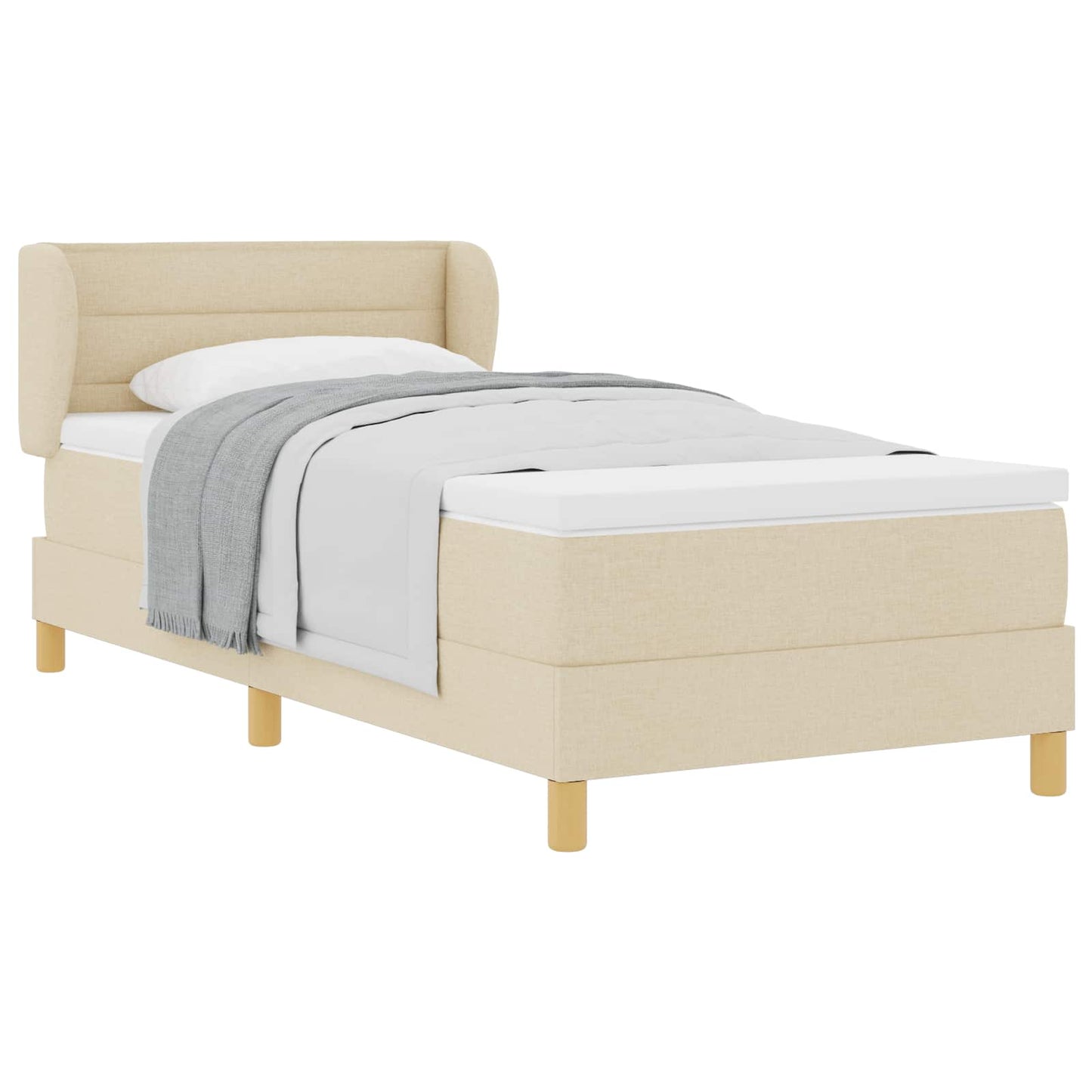 Letto a molle con materasso Crema 80 x 200 cm Tessuto | homemem39
