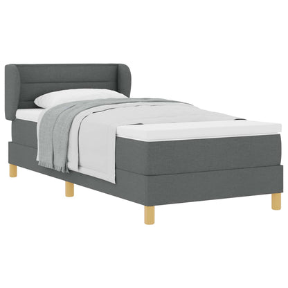 Letto a molle con materasso Grigio scuro 90 x 190 cm Tessuto | homemem39