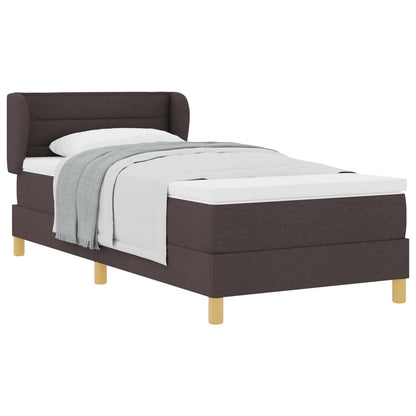 Letto a molle con materasso Marrone Scuro 90 x 190 cm Tessuto | homemem39