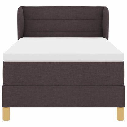 Letto a molle con materasso Marrone Scuro 90 x 190 cm Tessuto | homemem39