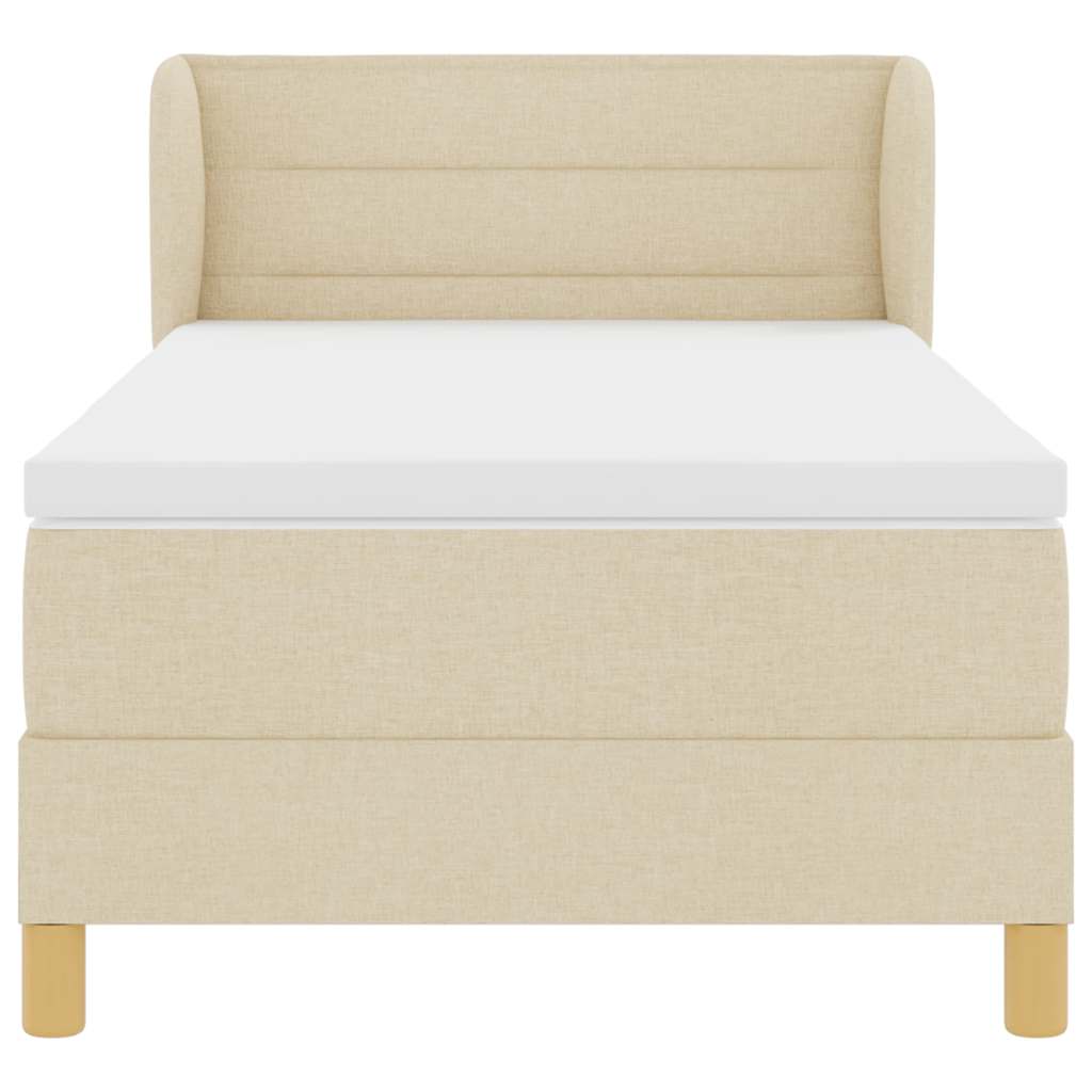 Letto a molle con materasso Crema 90 x 190 cm Tessuto | homemem39