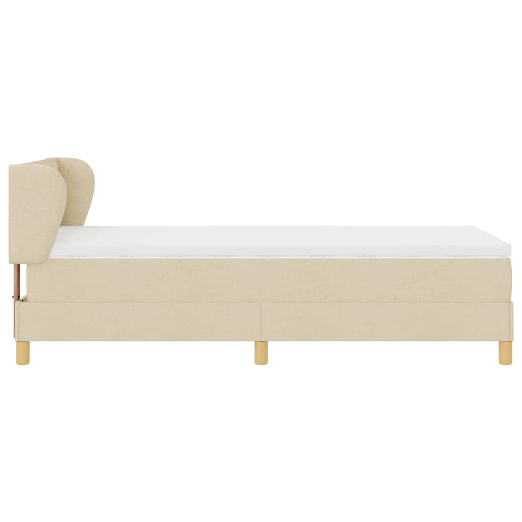 Letto a molle con materasso Crema 90 x 190 cm Tessuto | homemem39