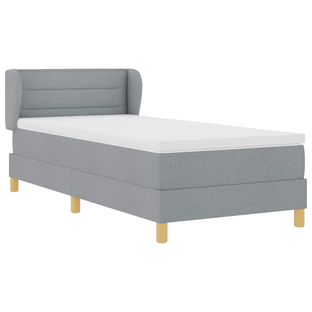 Letto a molle con materasso Grigio chiaro 90 x 200 cm Tessuto