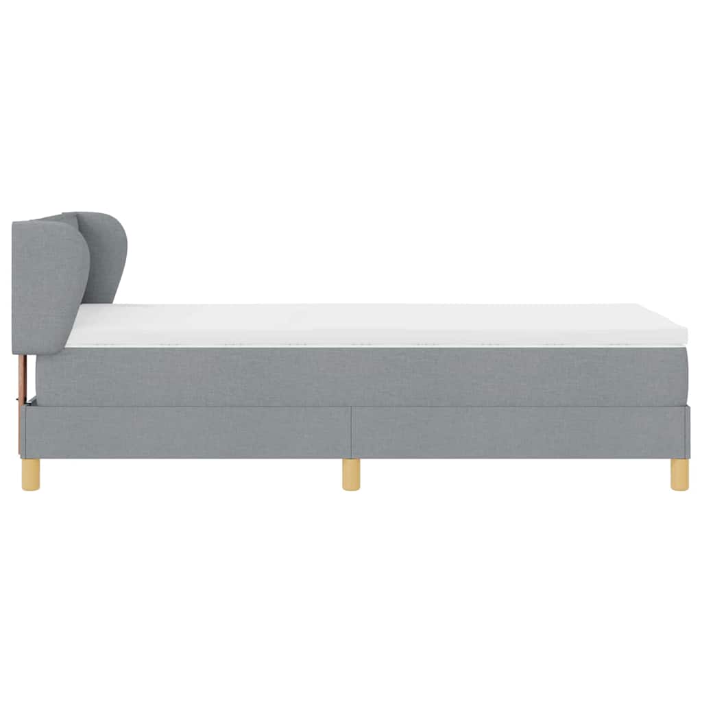 Letto a molle con materasso Grigio chiaro 90 x 200 cm Tessuto