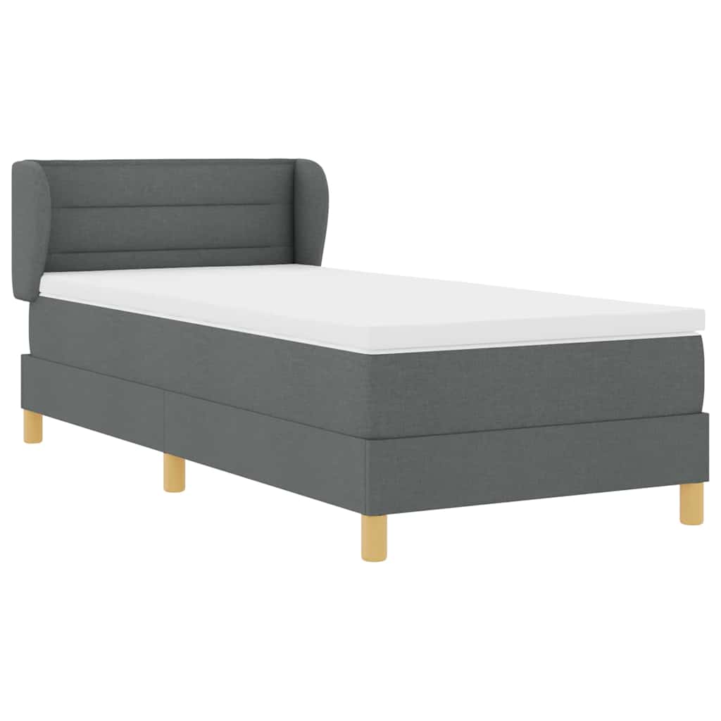 Letto a molle con materasso Grigio scuro 90 x 200 cm Tessuto