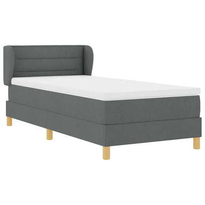 Letto a molle con materasso Grigio scuro 90 x 200 cm Tessuto