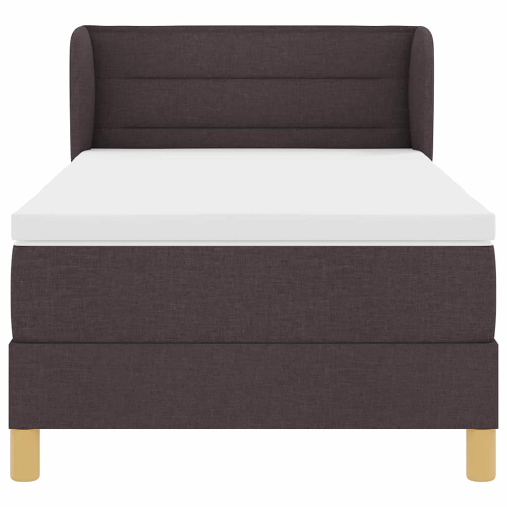 Letto a molle con materasso Marrone Scuro 90 x 200 cm Tessuto | homemem39