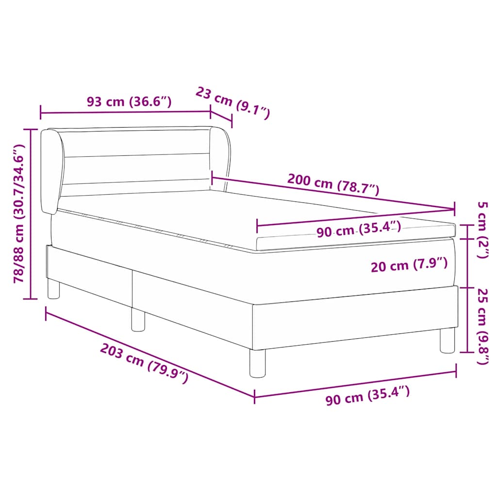 Letto a molle con materasso Talpa 90 x 200 cm Tessuto | homemem39