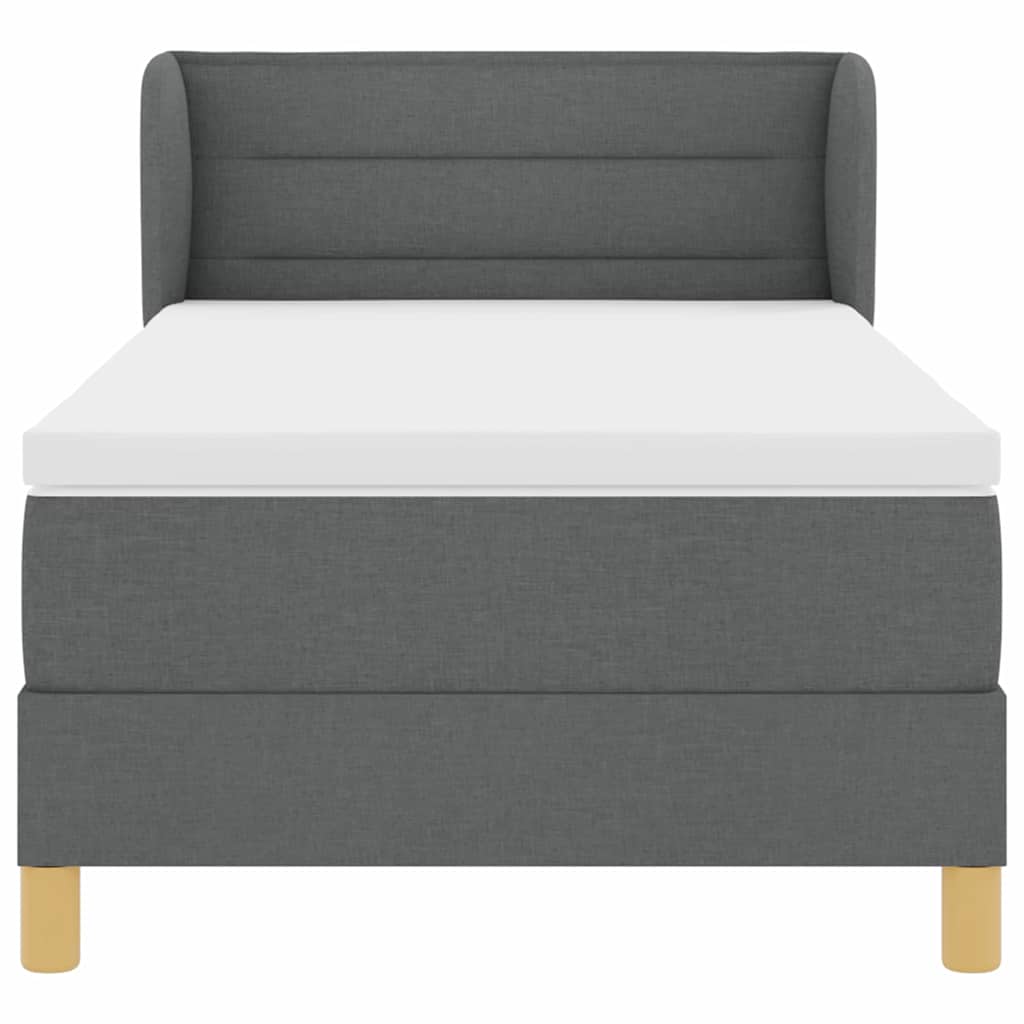 Letto a molle con materasso Grigio scuro 100 x 200 cm Tessuto
