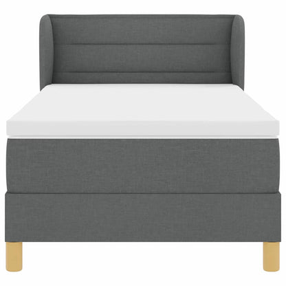 Letto a molle con materasso Grigio scuro 100 x 200 cm Tessuto