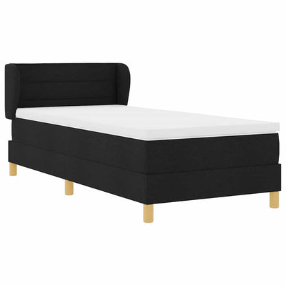 Letto a molle con materasso Nero 100 x 200 cm Tessuto