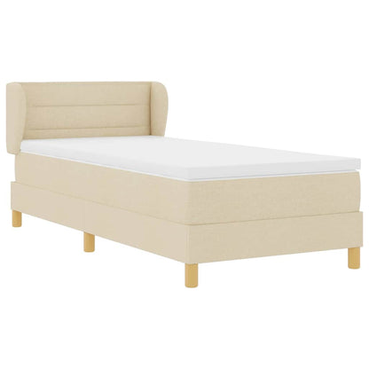 Letto a molle con materasso Crema 100 x 200 cm Tessuto