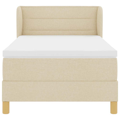 Letto a molle con materasso Crema 100 x 200 cm Tessuto