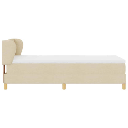 Letto a molle con materasso Crema 100 x 200 cm Tessuto