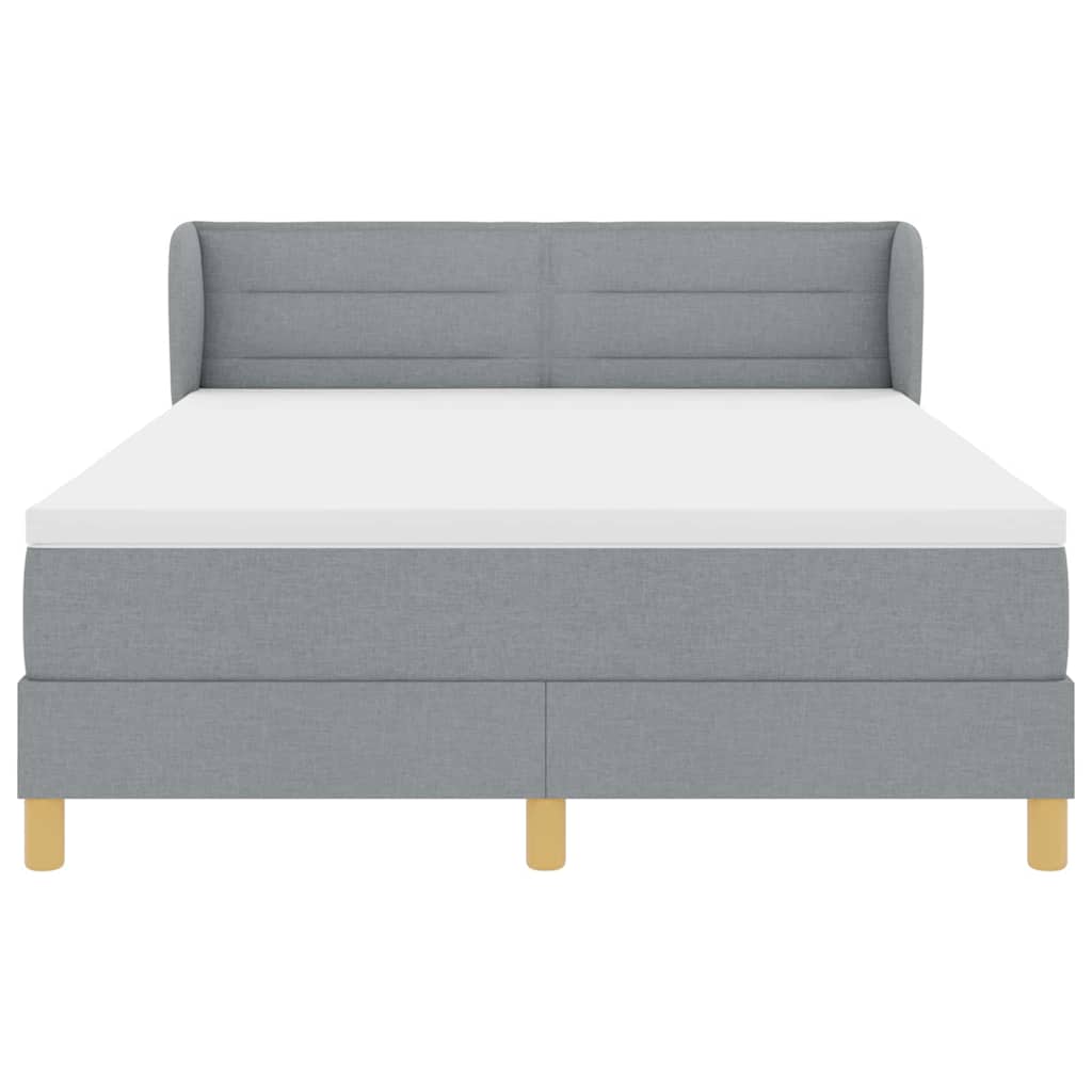Letto a molle con materasso Grigio chiaro 140 x 190 cm Tessuto | homemem39