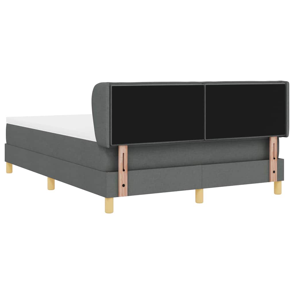 Letto a molle con materasso Grigio scuro 140 x 190 cm Tessuto