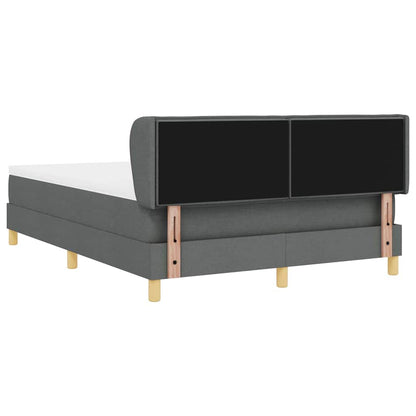 Letto a molle con materasso Grigio scuro 140 x 190 cm Tessuto